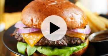 hamburger with play button