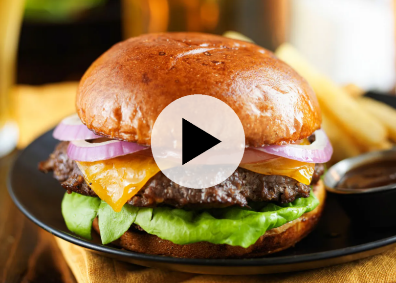 hamburger with play button