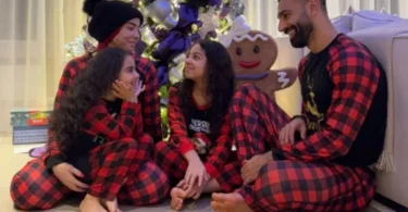 Salah Spreads Joy: Festive Family Photo with Christmas Tree Delights Fans